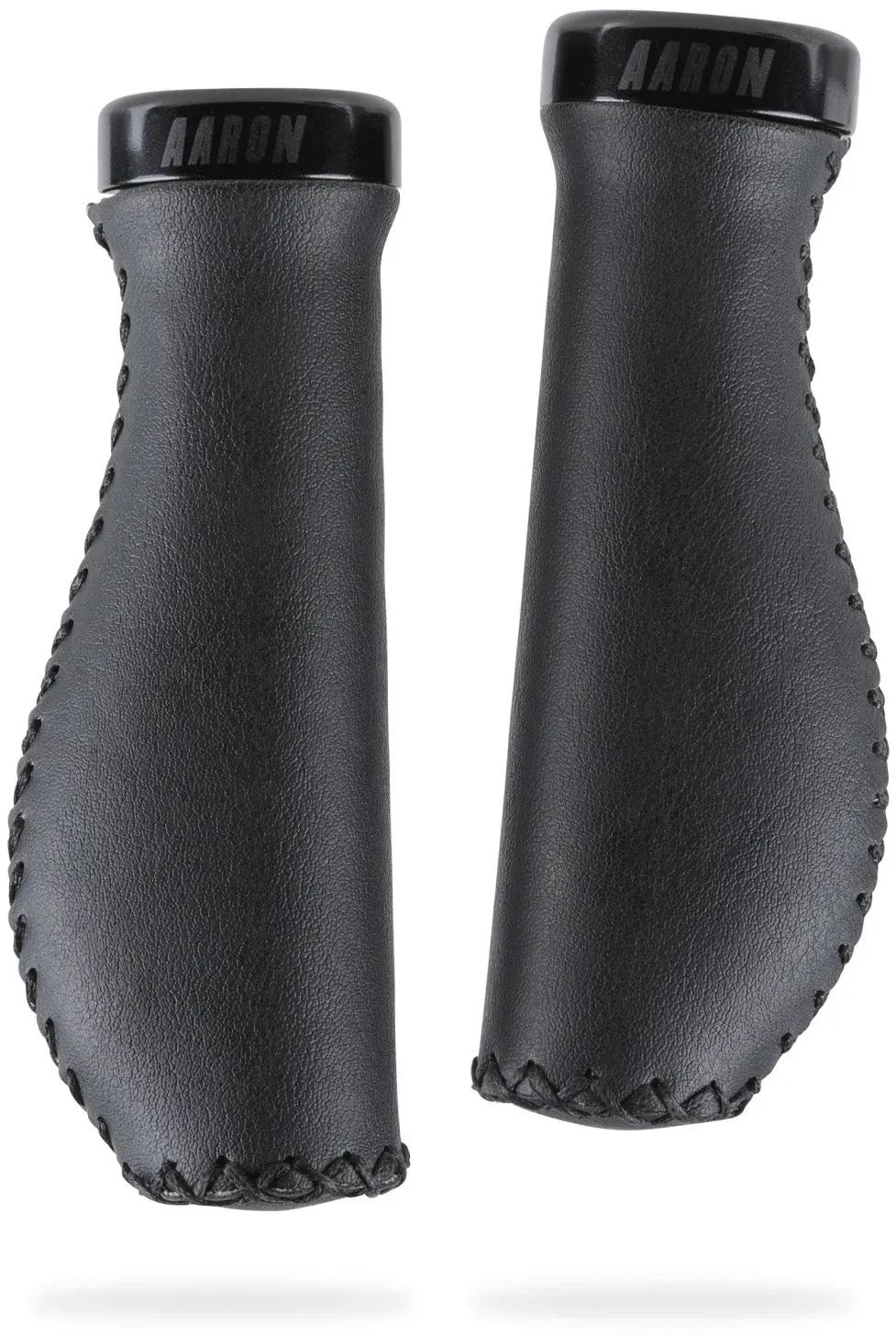 AARON Vintage ergonomischer Kunstleder Fahrradgriffe - Schwarz