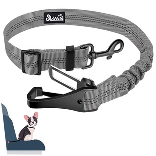 Eyein Hunde Sicherheitsgurt für Auto, Verstellbare Hundegurt fürs Auto mit Elastischer Ruckdämpfung, 3 in 1 reflektierend Hunde Anschnallgurt für alle Hunderassen & Autotypen, 70cm (Grau)