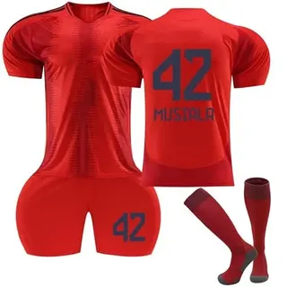 24 25 New Red Bavaria 3 Minja 6 Kimmich 7 Gnabry 9 Kane Trikot für Kinder 10 Sane 19 Davies 25 Müller 42 Musiala Trikot Kinder Kids Boys Mens Sport Trainning Soccer T Shirt Outfit Football Jerseys