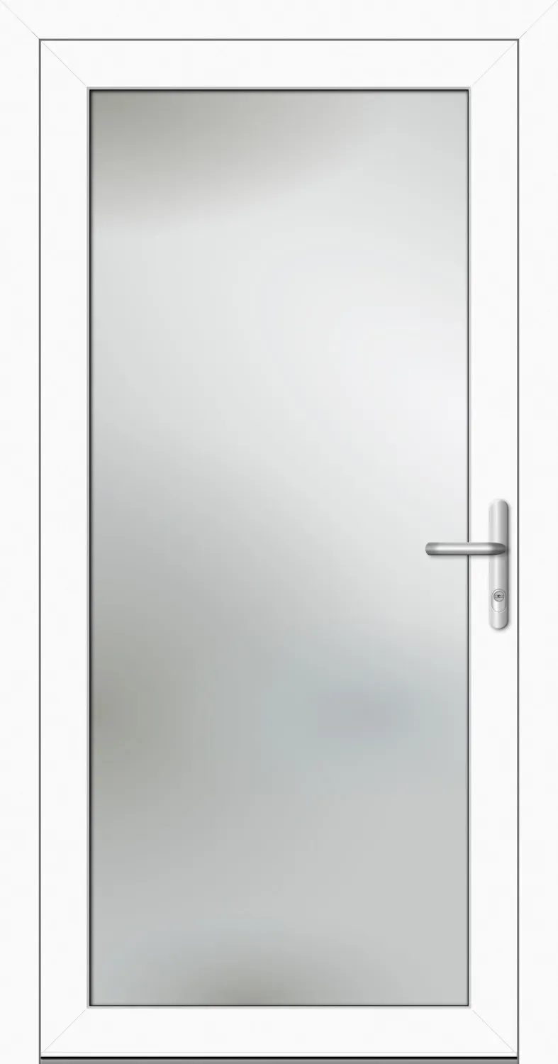 Aluminium Nebeneingangstür "EMILY-G" 69 mm Weiß RAL 9016 beidseitig innen öffnend DIN rechts