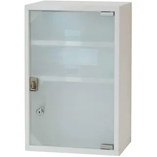 Natsen Medizinschrank aus Metall, abschließbare Medikamentenschrank Arzneischrank Erste Hilfe Schrank, Weiß, 45x30x12 cm (3 Fächer)