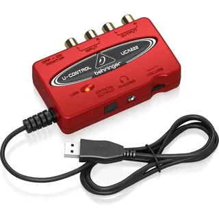 Behringer UCA222 USB Audio Interface, 2x2 RCA to USB Converter for Analog-to-Digital Audio Recording on PC and Mac