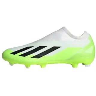 Adidas X CRAZYFAST.3 LL FG Fußballschuhe, Cloud White/Core Black/Lucid Lemon, 46 EU