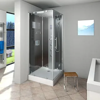 AcquaVapore Duschkabine Komplettdusche D38-03R0-EC Fertigdusche Dusche 80x80 cm