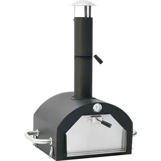 Garten-Pizzaofen mit Pizzastein - Schwarz