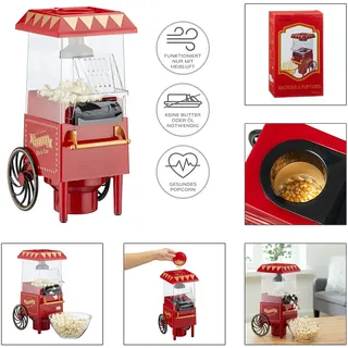 Cepewa Popcornmaschine Retro Heißluft Popcorn Maker Popcorngerät Nostalgie