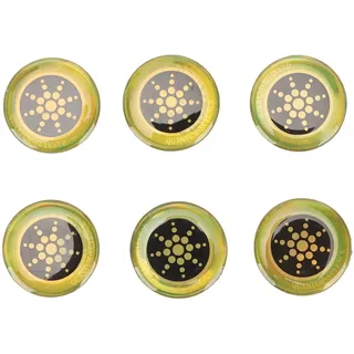 6 Stück Handy-Sticker, Handy-Aufkleber, Blocker, Ausrüstungsaufkleber, EMF-Strahlungsaufkleber, Für Telefone Und Computer, 5G-Schild(Gold)