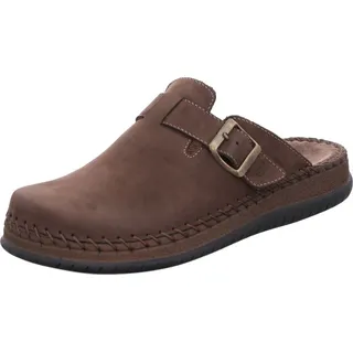 ROHDE Herren Pantoffel Clog Nubuk Leder Schnalle Alassio 6794, Größe:40 EU, Farbe:Braun - 40