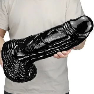 39cm Riesen Dildo mit Starkem Saugnapf Silikon Monster Dildo Animal Dildo G-Punkt Stimulieren Prostata Massage Analdildo üBergroßer Penis SM Masturbation Sexspielzeug für Frauen Männer,Black