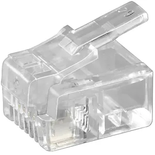 goobay Rj11 Westernstecker für Flachkabel, 4 polig - zum Crimpen an Telefonflachkabel, ungeschirmt