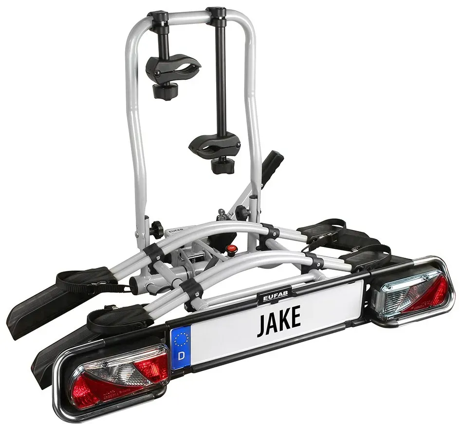 EUFAB 11510 Fahrradträger JAKE, E-Bike geeignet, teilweise vormontiert, erweiterbar, Diebstahlschutz, für 2 Fahrräder