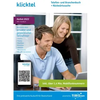 klicktel Telefon- und Branchenbuch + Rückwärtssuche Herbst 2022 CD-ROM (NEU/OVP)