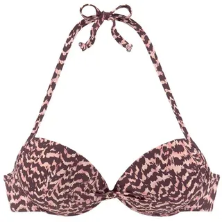 LASCANA Push-Up-Bikini-Top Damen bordeaux bedruckt Gr.42 Cup C