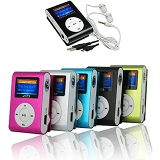 Trade Shop - mini MP3 player clip usb mit display lcd support 32GB micro sd fm radio -