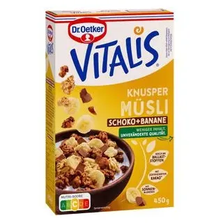 Dr. Oetker VITALIS KNUSPER SCHOKO+BANANE Müsli 450,0 g