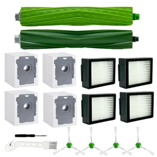 Ytaland Ersatzteile Zubehör für iRobot Roomba i3 i7 J7 i4 i7+ i3+ i4 i4+ i6 i6+ i8 i8+ j7+ Plus E5 E6, I & j Serie (2 Gummibürste, 4 Filter, 4 Side Pinsel, 4 Staubbeutel)