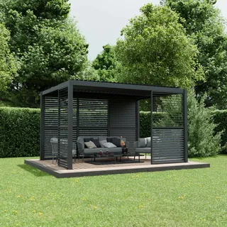 Ximax Lamellenwand Aluminium Pergola 123 cm Dunkelgrau