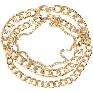 URBAN CLASSICS Unisex Fußkettchen Layering Anklet, Farbe gold, Größe S/M