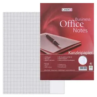 Landré Landre Kanzleipapier 100050623 Office, kariert, mit Rand, A3 auf A4 gefalzt, 80g/qm, 250 Blatt
