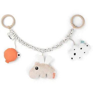 Done by Deer Kinderwagenkette Happy Clouds Sand - Baby Zubehör, Unterhaltung für unterwegs ab 0 Monate – Das Babyspielzeug kann am Gitterbett, Laufstall oder Kinderwagen befestigt Werden