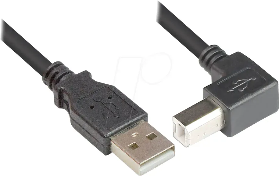 GC 2510-1W - USB 2.0 Kabel, A Stecker auf B Stecker, gewinkelt,  1,0 m