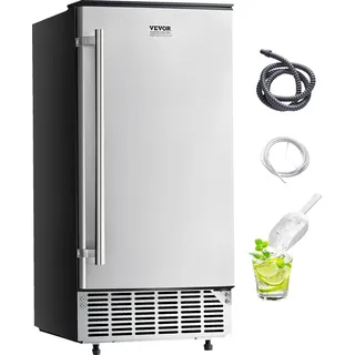 Vevor Unterbau Eismaschine Eisbereitrer Eiswürfelbereiter 36 kg/Tag Unterbau-Eismaschine mit umkehrbarer Tür aus Edelstahl, Eismaschine für gewerbliche Privatküchen, elektrische Entwässerung