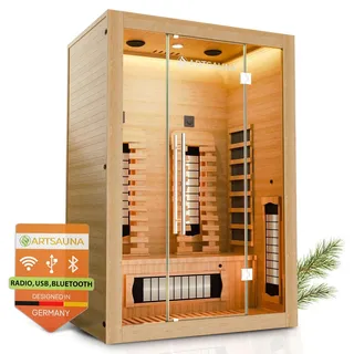 Artsauna Infrarotkabine Kiruna130 Premium Dual Technologie - Vollspektrumstrahler & Flächenstrahler