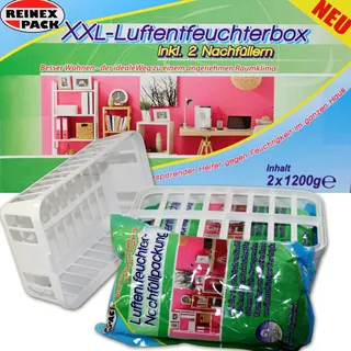 (120) XXL Luftentfeuchter Box m 2 x 1,2 Kg Nachfüllen Granulate Raumentfeuchter