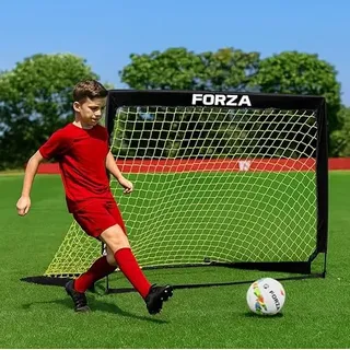 FORZA Pop-Up Fußballtore | Klappbares Fussballtor für Kinder & Erwachsene | Tragbares Fußballtor Garten & Park | 1er oder 2er Set | 4 Größen | Schneller Aufbau ohne Werkzeug (Einzeltor, 2,1m x 1,5m)