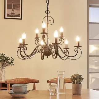 LINDBY Caleb 9 Kronleuchter Rust / Flurbereich, | 54