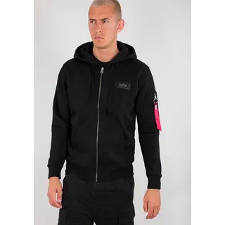 Alpha Industries Back Print Zip Hoody Kapuzenjacke schwarz, Größe 3XL