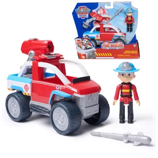 Spin Master PAW Patrol Fire Rescue - Ryders Rettungsfahrzeug mit Drohnen-Abwerfer und Ryder Figur,