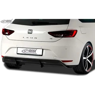 RDX Racedesign Heckschürzenansatz 'Diffuser' kompatibel mit Seat Leon 5F SC/5-türer 2013-2017 exkl. ST/FR/Cupra (ABS Schwarz glänzend)