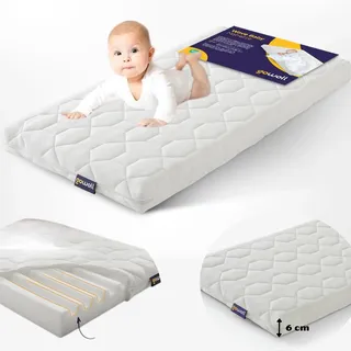 gowoll Baby Matratze 70x160 cm aus Kaltschaum mit Anti-Erstickungskanal 6 cm Höhe Kindermatratze für Babybett Kinderbett Hausbett und Reisebett (Wave Baby)