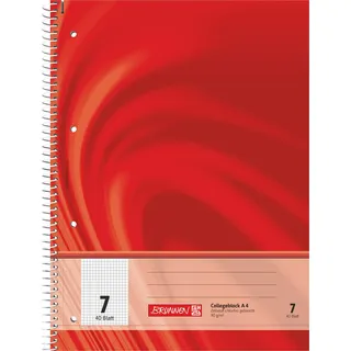 Brunnen Collegeblock Vivendi A4, Lineatur 7, 40 Blatt, rot