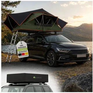 Juskys Autodachzelt Lago 140 x 240 cm Schwarz / Olivgrün