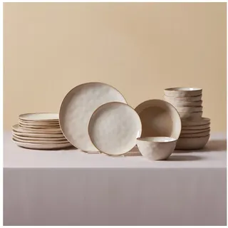 KARACA Geschirr-Set Karaca Aria Beige 24-teiliges Geschirrset für 6 Personen, Teller Set