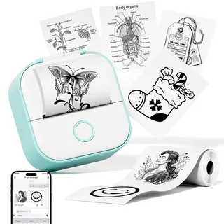 Phomemo Mini Fotodrucker,T02 Sticker Thermodrucker für Smartphone,Handy Thermodrucker klein, Aufkleber Bluetooth Drucker für Journal Geschenk Scrapbook Fotobuch Deko Notes Liste Study Aesthetic DIY