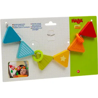 HABA 306679 - Kinderwagenkette Wimpelchen, Holz, 70cm