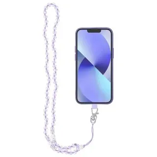 Kristall Anhänger für das Telefon / Kabellänge 74cm (37cm in der Schlaufe) / am Hals - Lila