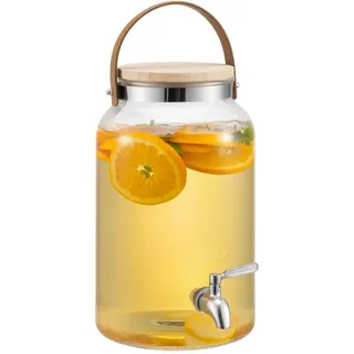 Navaris Wasserspender - 5,6L Getränkespender - Getränkespender Zapfhahn und Deckel - Wasser Spender Drink Dispenser - Saftspender - Getränkespender Glas mit Zapfhahn