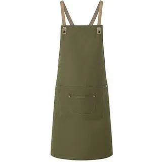 KARLOWSKY Latzschürze Urban-Nature mit Kreuzbändern und großer Tasche 70 x 85 cm Unisex - 65% Polyester/35% Baumwolle - moosgrün