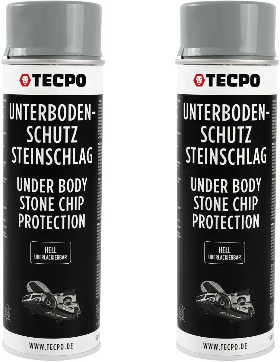 2x TECPO Unterbodenschutz überlackierbar hell, 500 ml