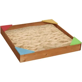 Holz Sandkasten mit 4 bunten Sitzecken Sand Kasten für Kinder ab 3 Jahren NEU
