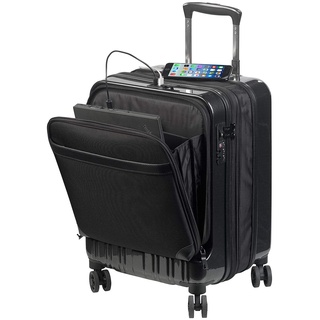Xcase Handgepäck-Trolley mit Dehnfalte, Powerbank-Anschluss, TSA, 34/39 l