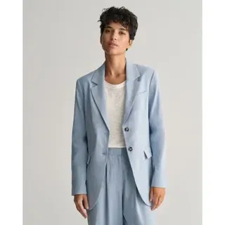 Gant für Damen. 4770200 Blazer in Regular Fit aus blauem Stretch-Leinen (34), Lässig, Party, Klassisch, Langarm