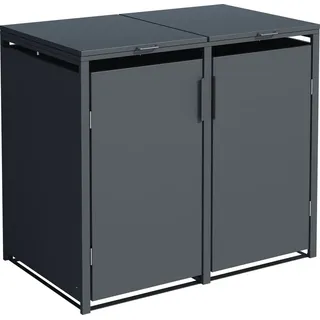 DEGAMO Mülltonnenbox MÜNCHEN 132x80x116cm für Tonnen 120 und 240 Liter, Stahl anthrazit