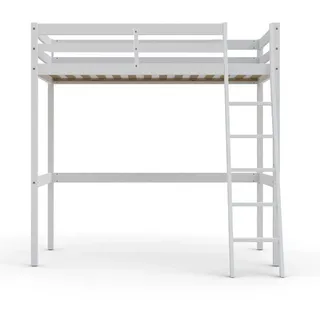 le quai des affaires Hochbett Studio 90 x 200 cm Pinie massiv weiß