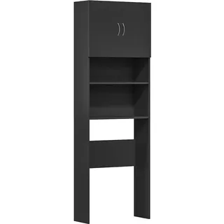 vidaXL Waschmaschinenschrank Schwarz 64x24x190 cm Holzwerkstoff