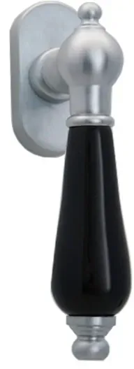 Oscar R39 Ghidini Fenstergriff M18 Messing mattchrom Handhabe schwarz